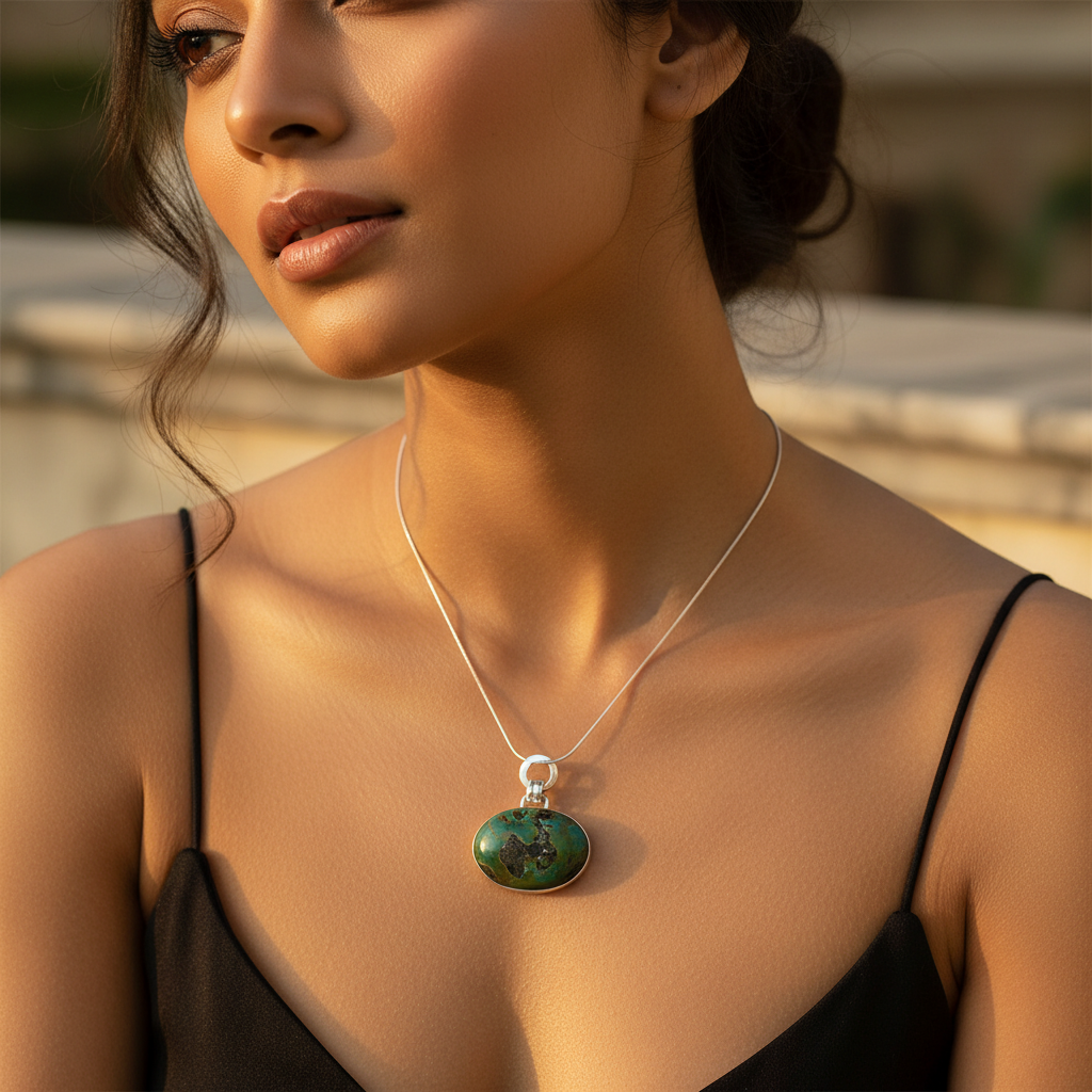 925 Sterling Silver Turquoise Pendant for Women | Gemstone Jewelry