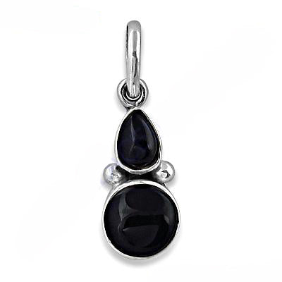 925 silver onyx pendant for women | black gemstone jewelry