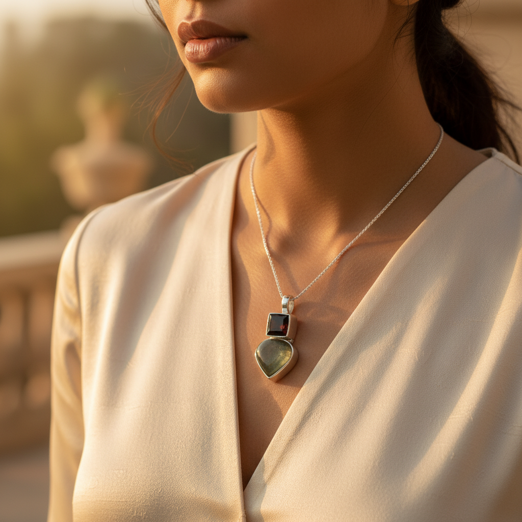 925 Silver Gemstone Pendant for Women | Daily Wear Jewelry