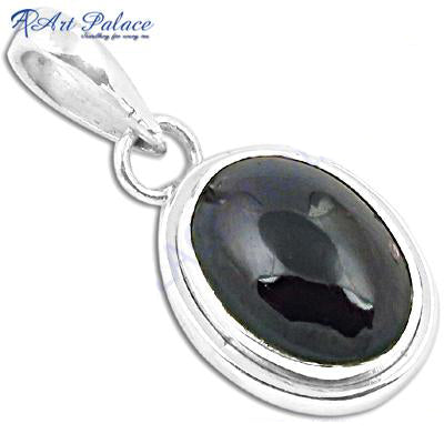 925 silver black onyx pendant | oval gemstone jewelry for women