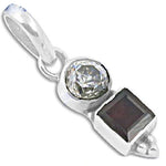 将图像加载到图库查看器中， 925 Silver Cubic Zirconia &amp; Garnet Pendant | Women's Jewelry
