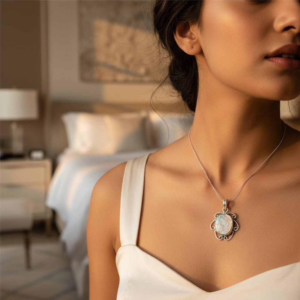 925 Silver Mother of Pearl Pendant for Women | Gift Jewelry