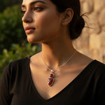 将图像加载到图库查看器中， 925 Silver Red Carnelian Pendant for Women | Gemstone Jewelry
