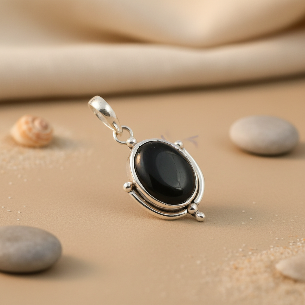 925 Sterling Silver Onyx Pendant for Women | Gemstone Jewelry