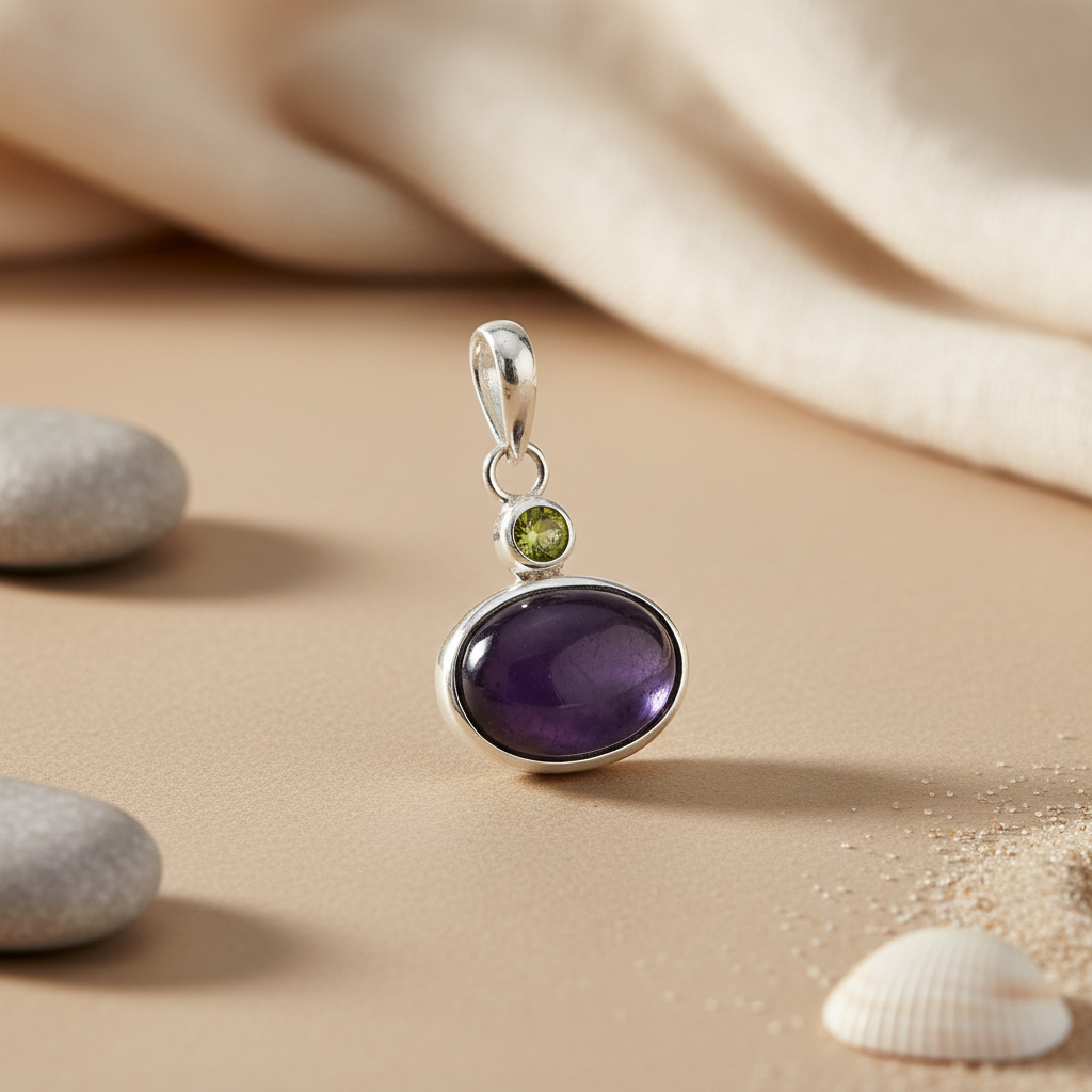 925 Silver Blue Gemstone Pendant for Women | Daily Wear Gift