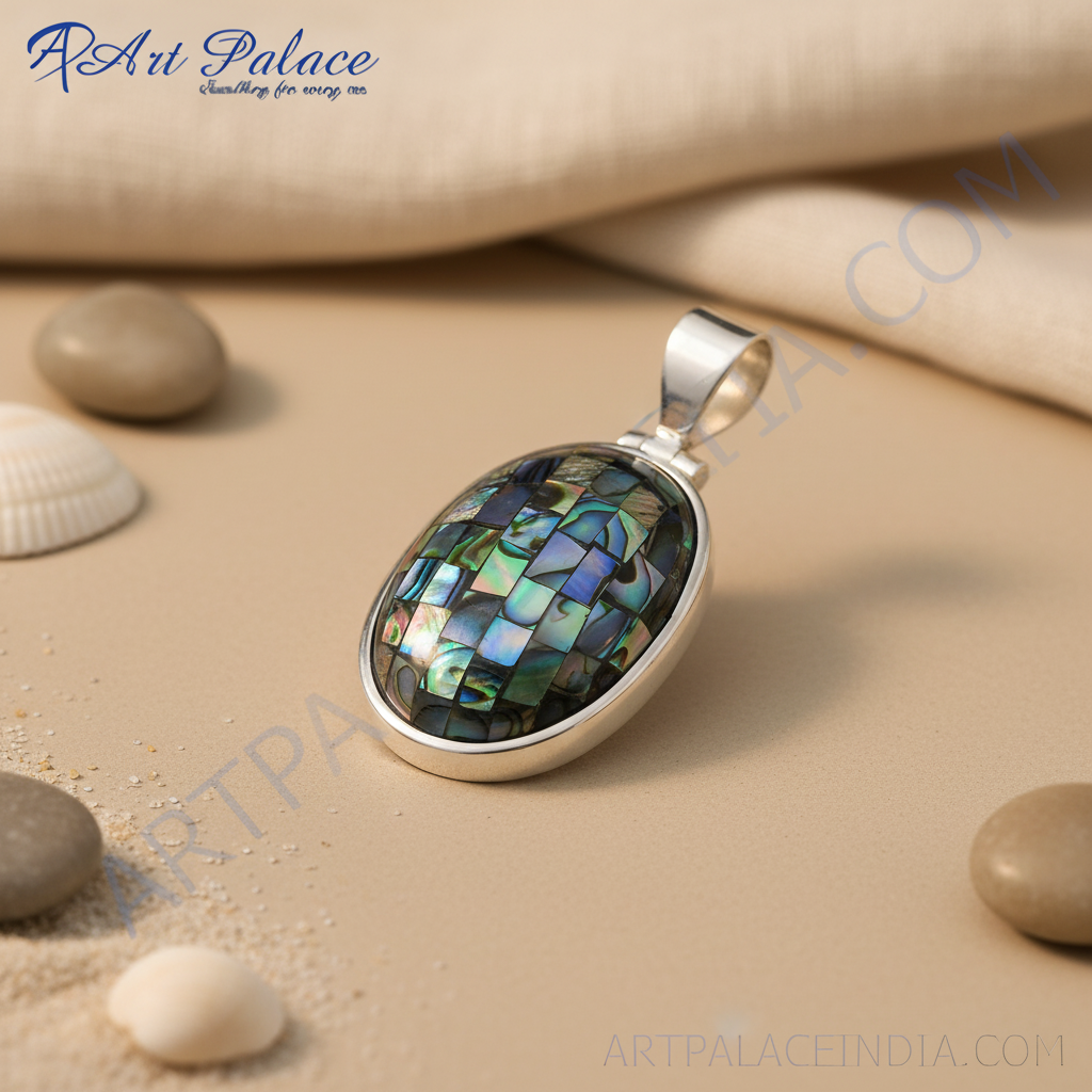 925 silver abalone shell pendant for women | gemstone jewelry