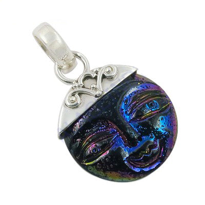 925 silver moon face pendant for women | celestial jewelry
