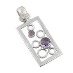 将图像加载到图库查看器中， 925 Silver Amethyst Pendant Necklace | Geometric Women's Gift
