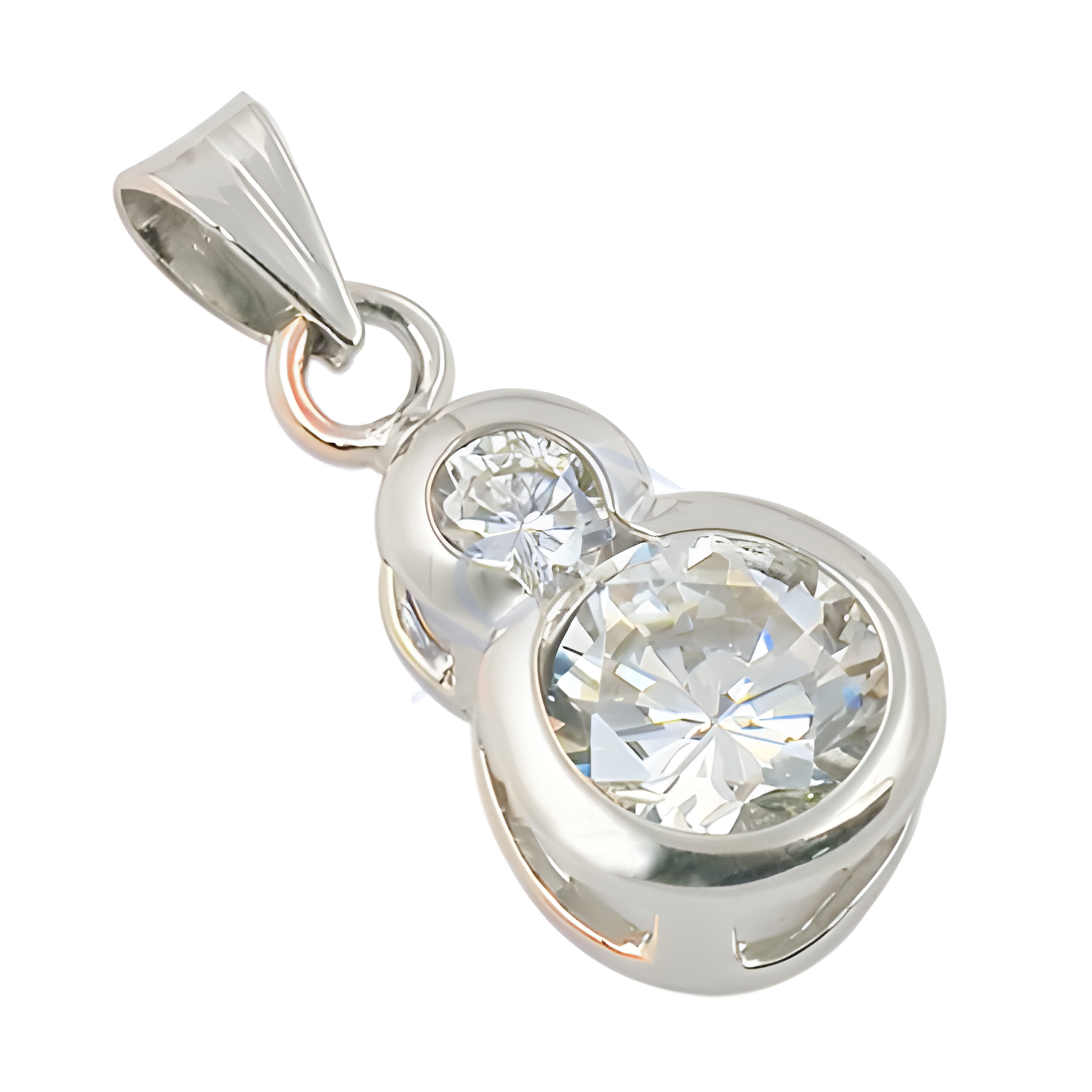 Cubic Zirconia Gemstone Silver Pendant