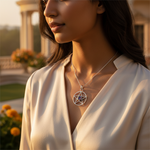 Load image into Gallery viewer, 925 Silver Pentagram Pendant with Amethyst Stone | Wiccan Jewelry
