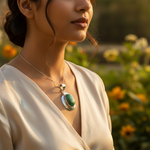 Load image into Gallery viewer, 925 Silver Turquoise Pendant | Oval Gemstone Jewelry for Women
