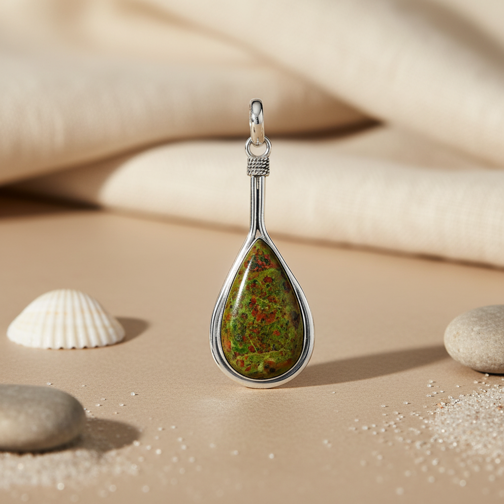 925 Silver Unakite Pendant for Women | Gemstone Jewelry Gift
