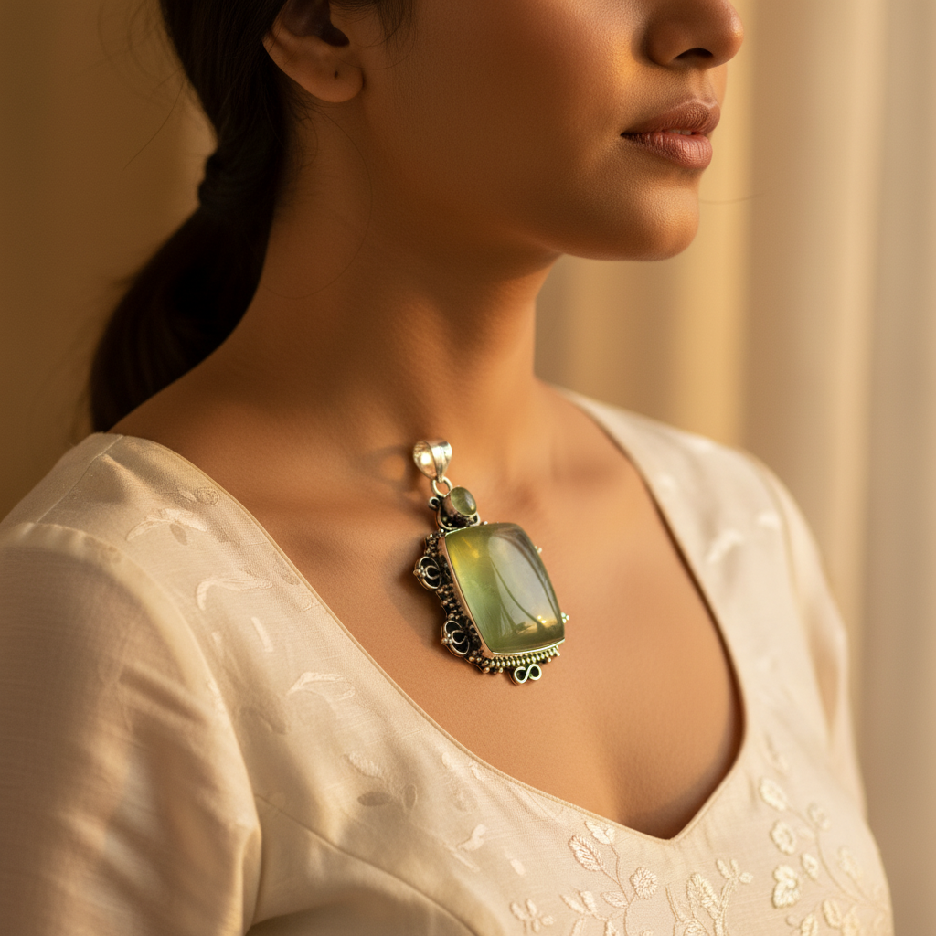 925 Silver Peridot Pendant for Women | Gemstone Jewelry