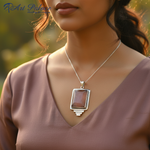 Load image into Gallery viewer, 925 Silver Pink Stone Pendant for Women | Gemstone Jewelry
