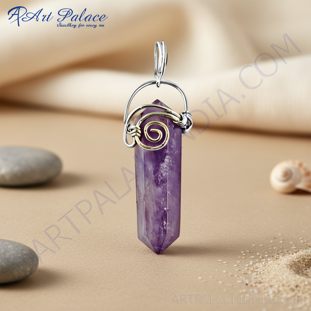 Amethyst point pendant for women | gemstone jewelry gift