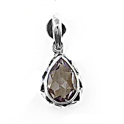 925 silver smoky quartz teardrop pendant | women's jewelry gift