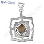 Load image into Gallery viewer, 925 sterling silver gemstone pendant with a unique openwork design and a central gemstone. Silver pendant for women.
