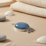 Load image into Gallery viewer, 925 Silver Blue Chalcedony Pendant | Women&#39;s Gemstone Jewelry
