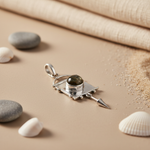 将图像加载到图库查看器中， 925 Silver Green Stone Pendant for Women | Modern Jewelry Gift
