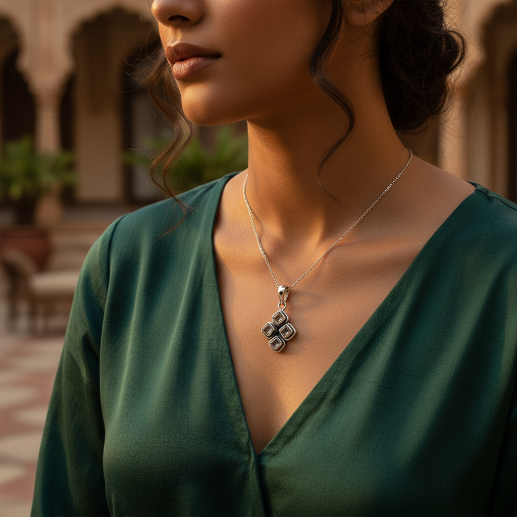 925 Silver Gemstone Pendant for Women | Daily Wear Jewelry
