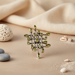 Load image into Gallery viewer, Silver Peridot Pendant Necklace for Women | Geometric Jewelry
