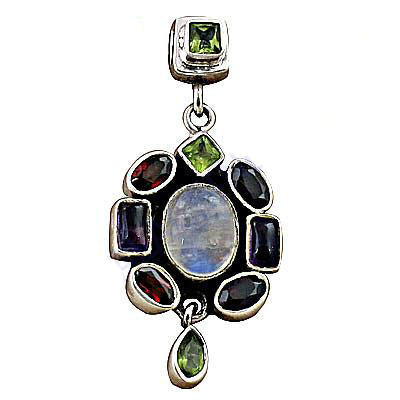 925 silver gemstone pendant necklace for women | gift jewelry