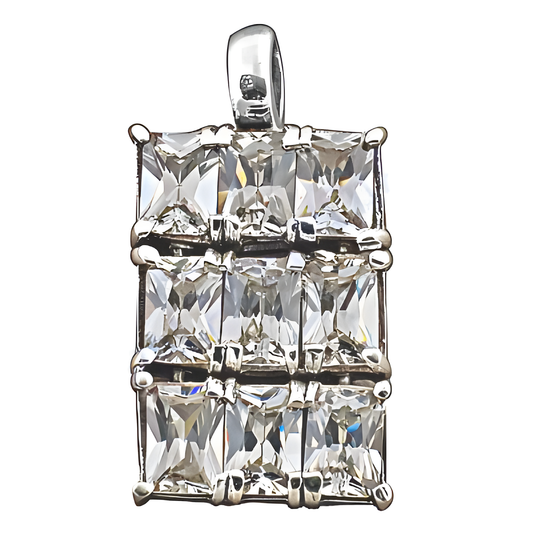 Classic Cubic Zirconia Gemstone Silver Pendant Cz Pendant 925 Silver Pendant Coolest Pendant