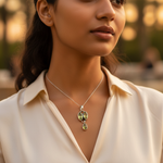将图像加载到图库查看器中， 925 Silver Peridot Pendant for Women | Green Gemstone Jewelry
