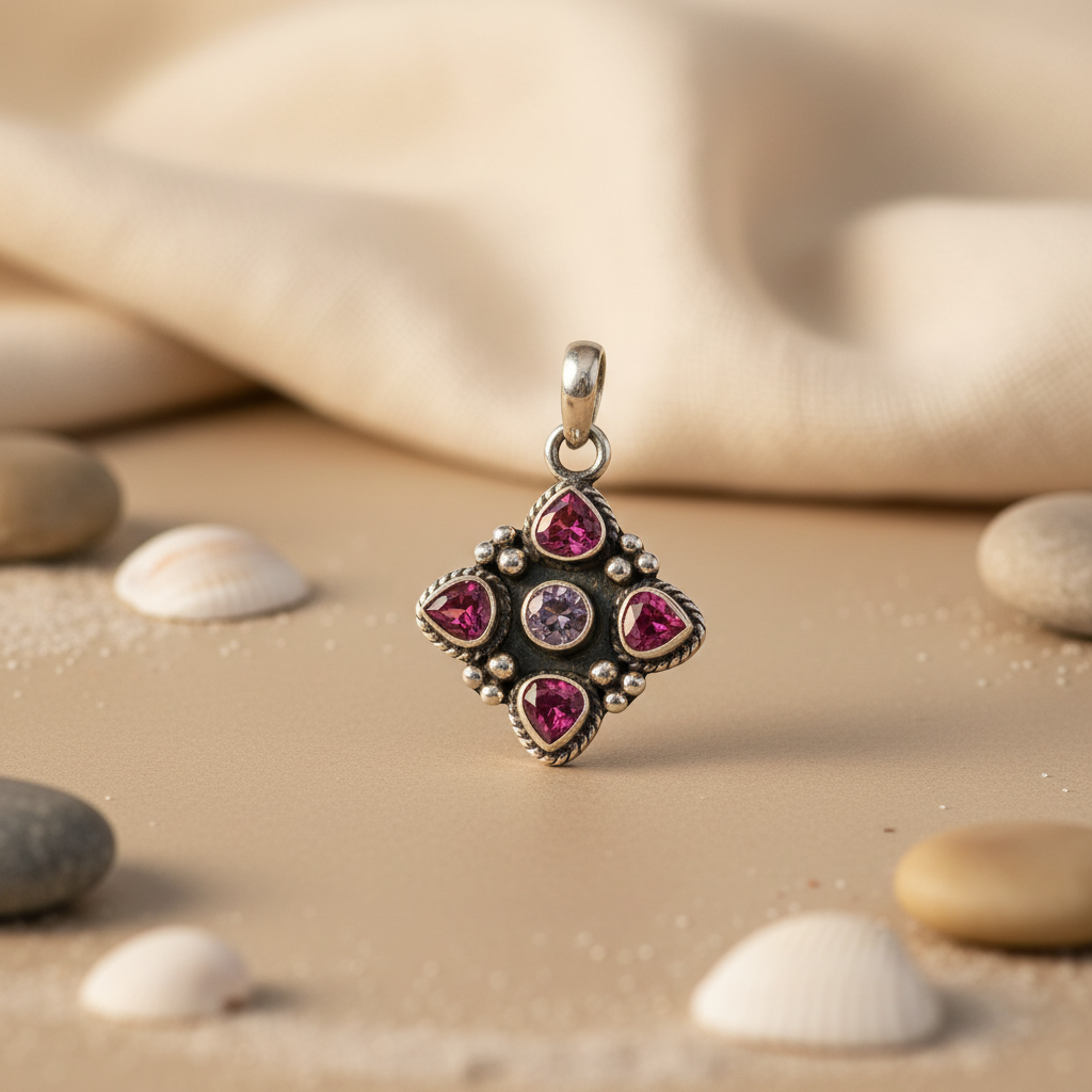 925 Silver Garnet Gemstone Pendant for Women | Fine Jewelry