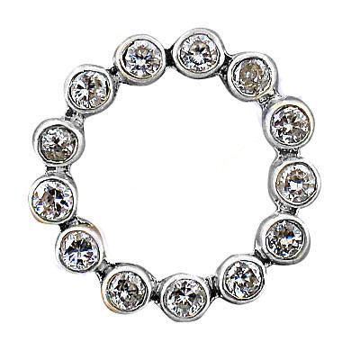 925 Silver Diamond Circle Pendant Necklace for Women