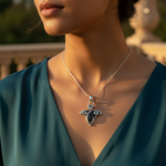 将图像加载到图库查看器中， 925 Silver Onyx &amp; Moonstone Pendant for Women | Gemstone Jewelry
