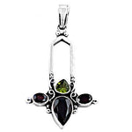 将图像加载到图库查看器中， 925 Silver Garnet Peridot Pendant for Women | Gemstone Jewelry
