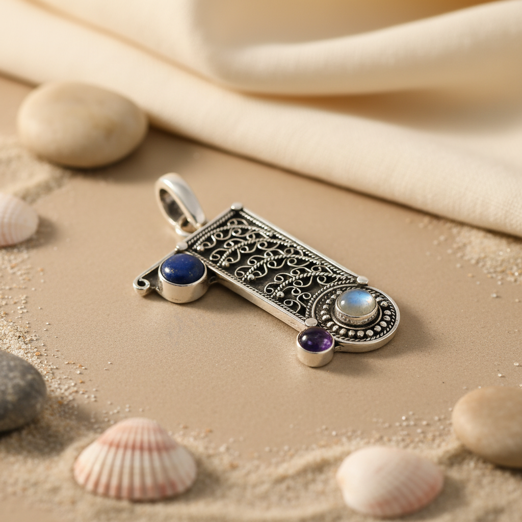 925 Silver Gemstone Pendant for Women | Boho Style Jewelry