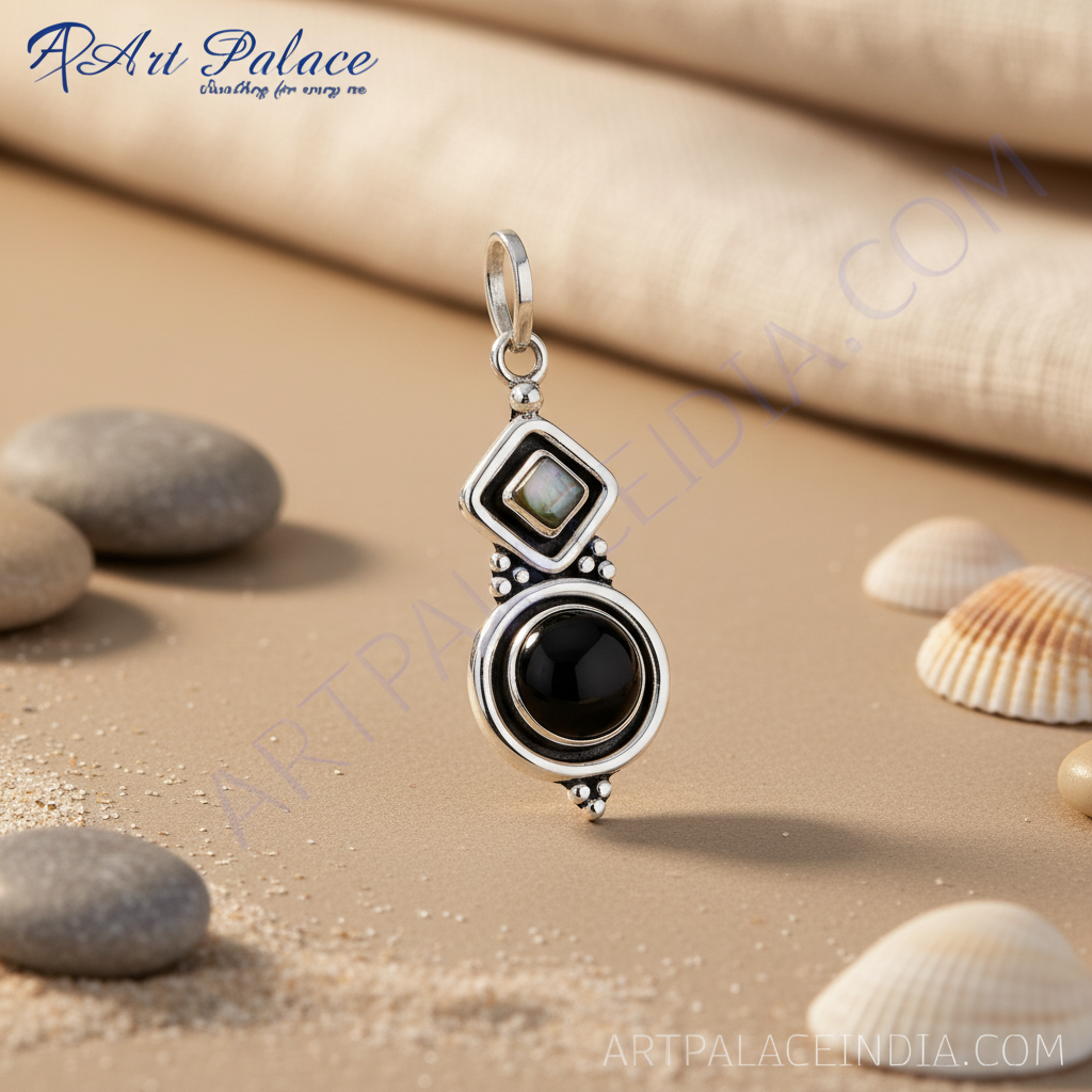 925 Sterling Silver Black Onyx Pendant for Women | Gemstone Jewelry