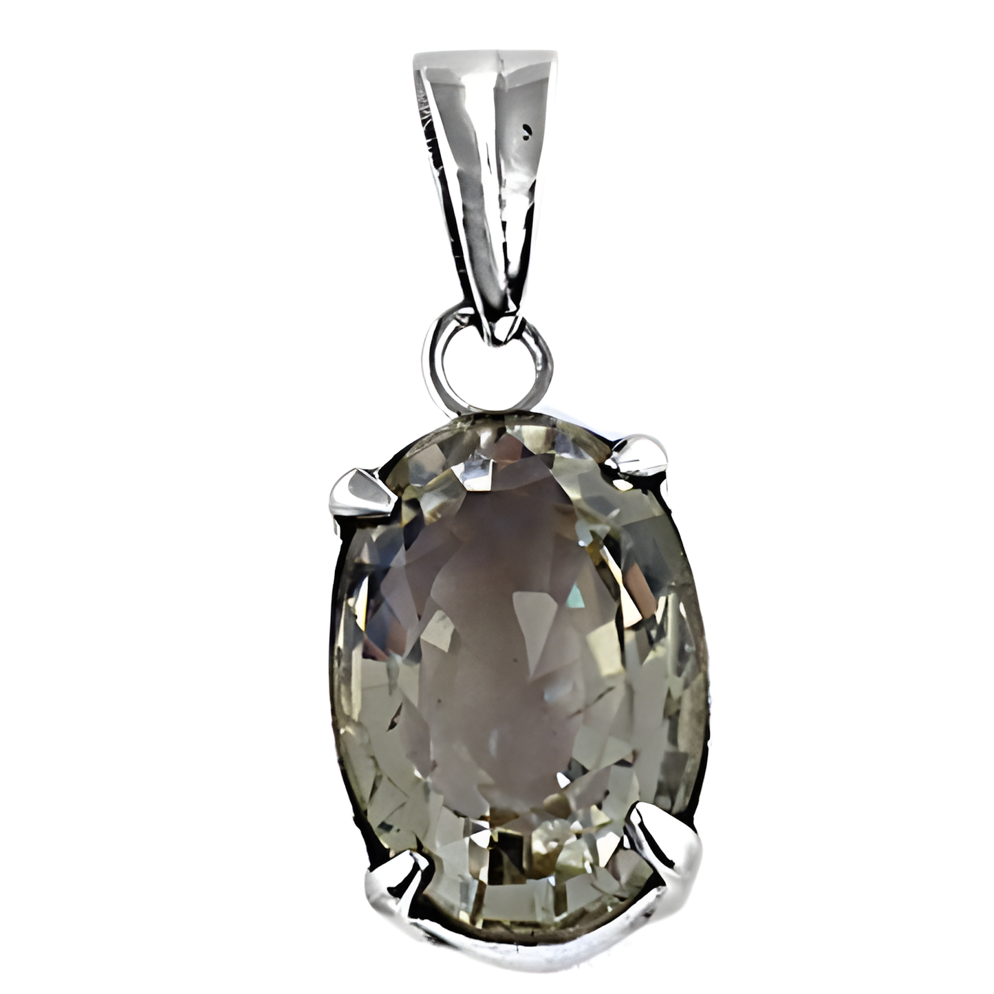 Elegant Fancy Cubic Zirconia Gemstone Silver Pendant