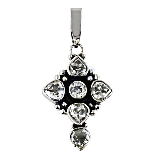 Best Selling Cubic Zirconia Gemstone Silver Pendant Super Cz Pendant White Cz Silver Pendant