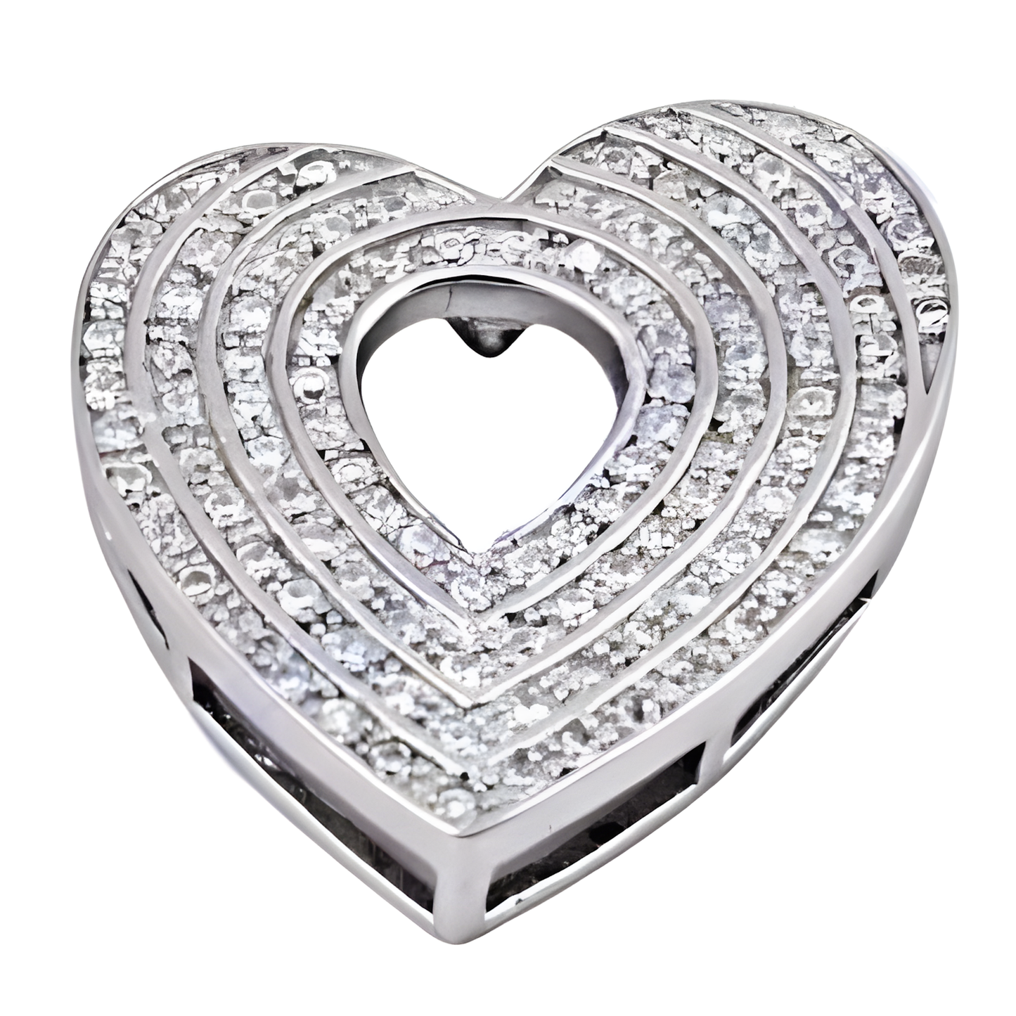 Romantic Heart Style Cubic Zirconia Gemstone Silver Pendant Heart Cz Pendant Superb Cz Pendant