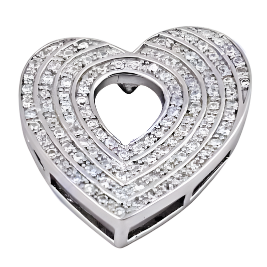 Romantic Heart Style Cubic Zirconia Gemstone Silver Pendant Heart Cz Pendant Superb Cz Pendant