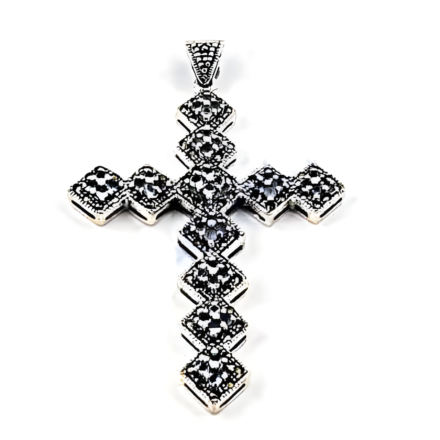 Stunning Unique Cubic Zirconia Gemstone Silver Cross Pendant - Shop Now