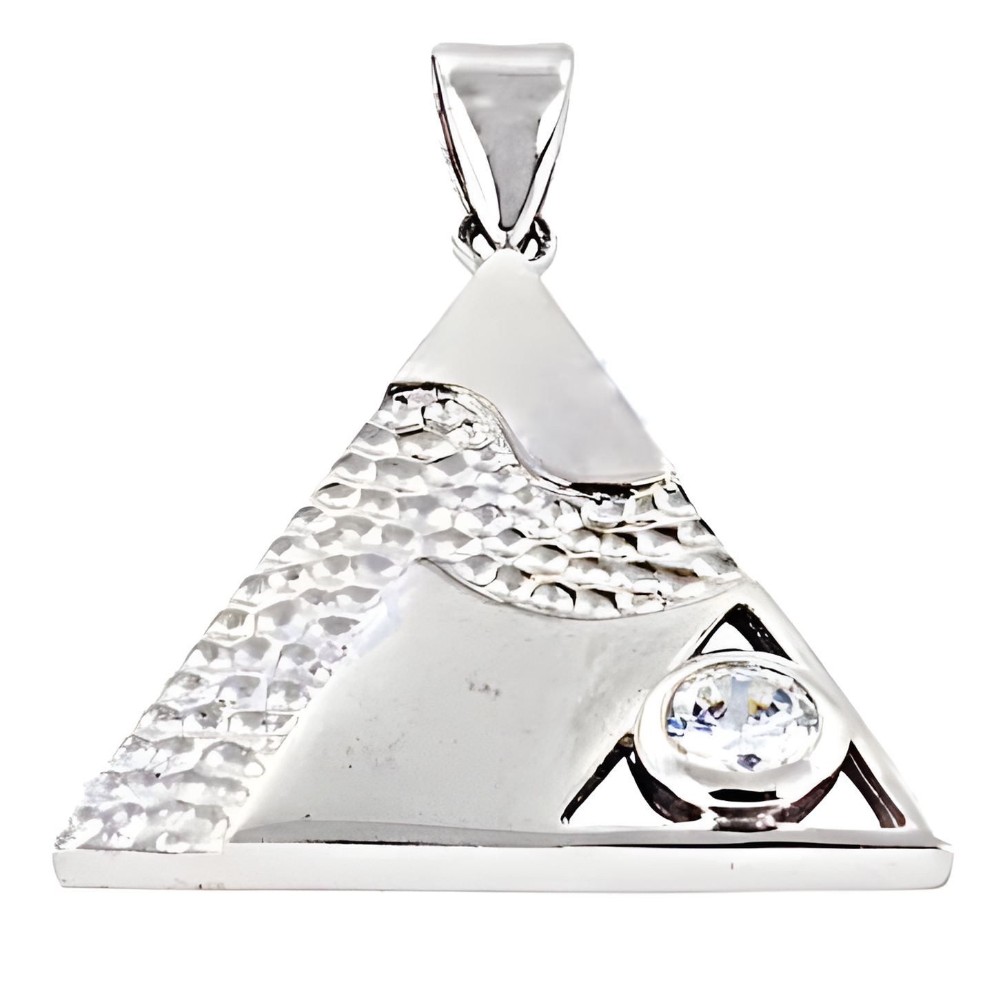 Fashion Accessories Cubic Zirconia Gemstone 925 Silver Pendant Triangle Cz Pendant Cz Silver Pendant