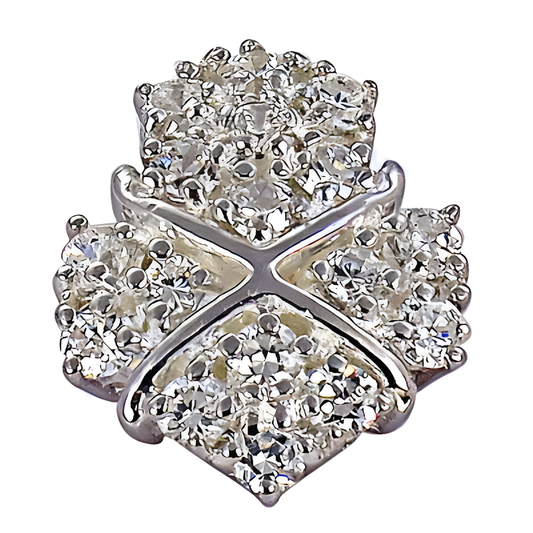 Antique Style Silver Pendant With Cubic Zirconia