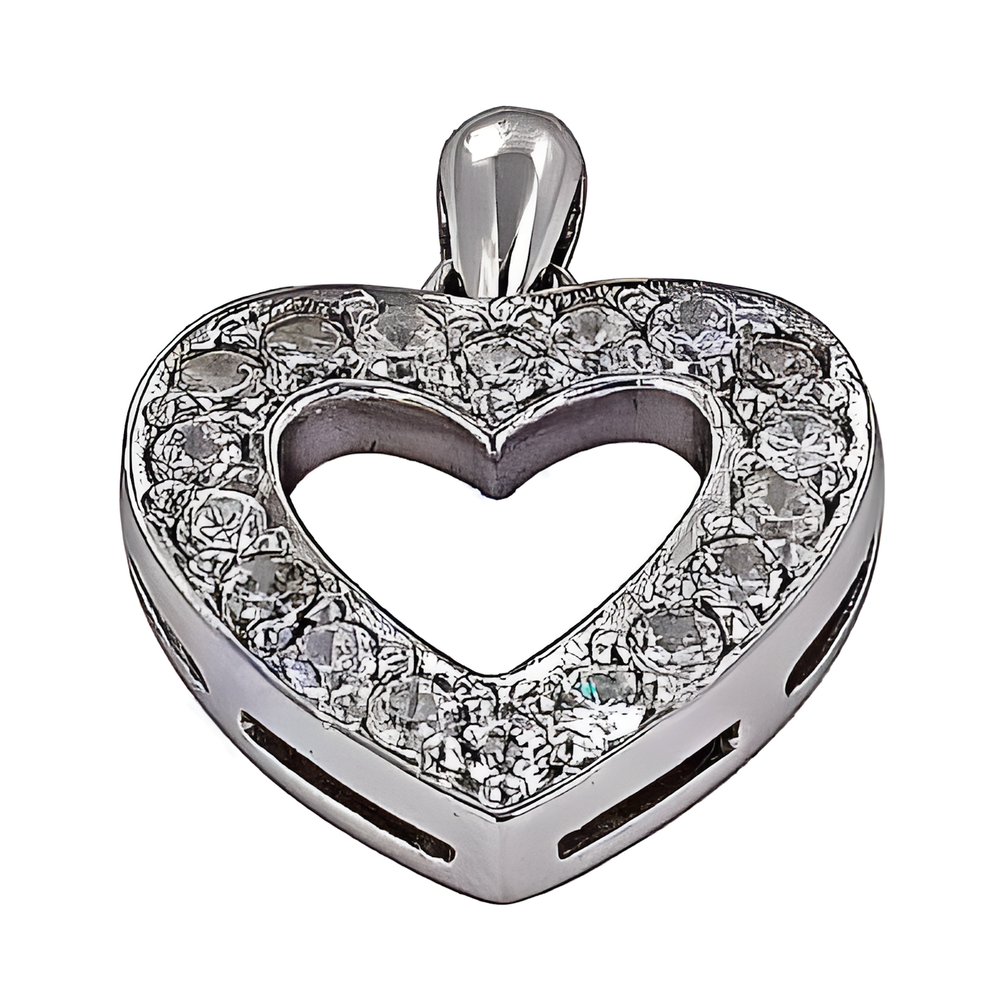 Lovely Heart Style Gemstone Silver Pendant With Cubic Zirconia