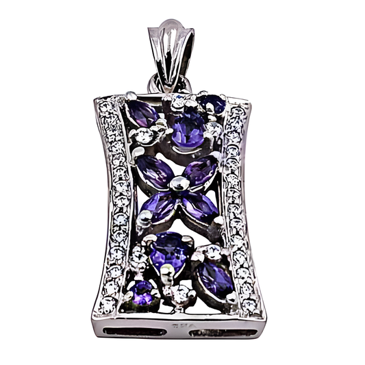 Party Wear Amethyst Silver Gemstone Pendant Newest Cz Pendant Coolest Cz Pendant