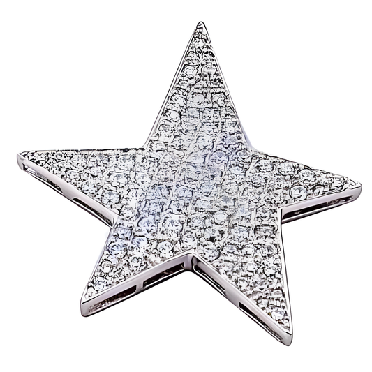 Charming Star Style Cubic Zirconia Gemstone Silver Pendant