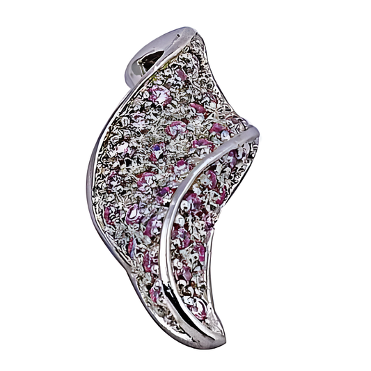 New Fashionable Pink Cubic Zirconia Gemstone Silver Pendant