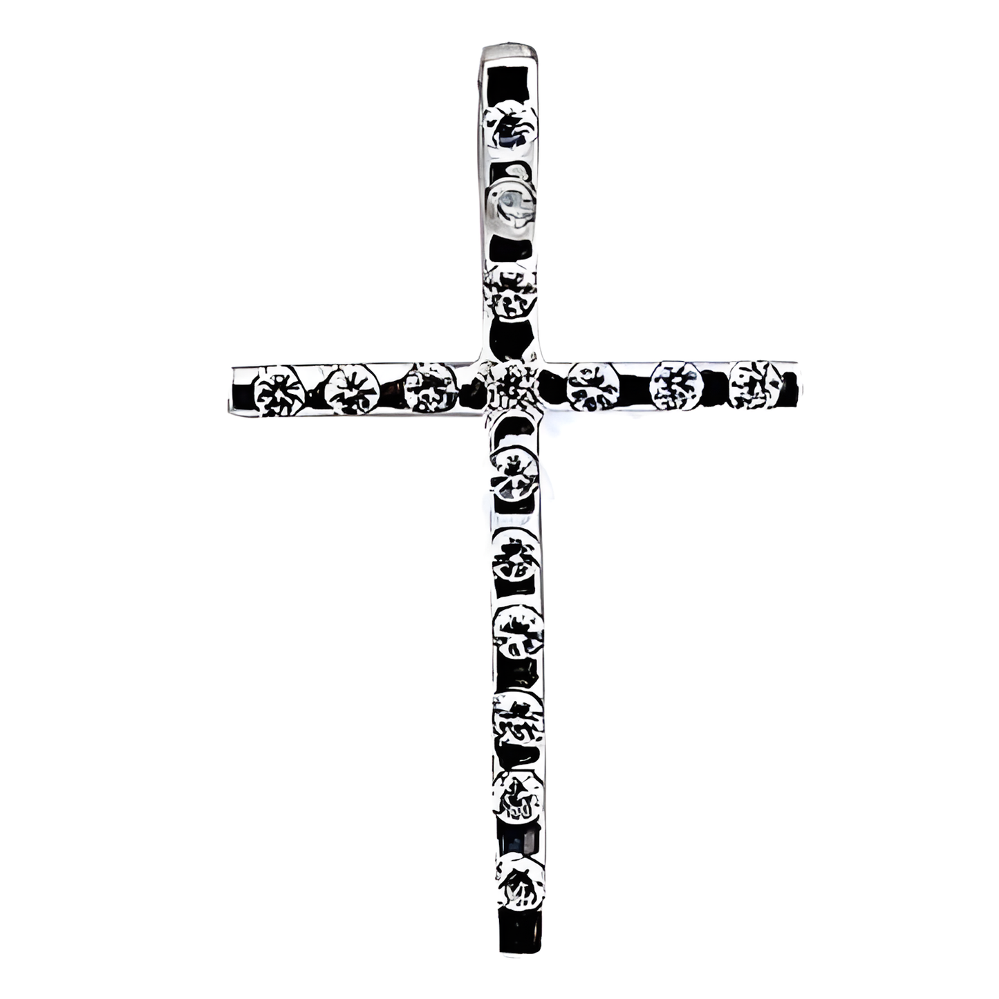 Simple Cross Silver Pendant With Cubic Zirconia