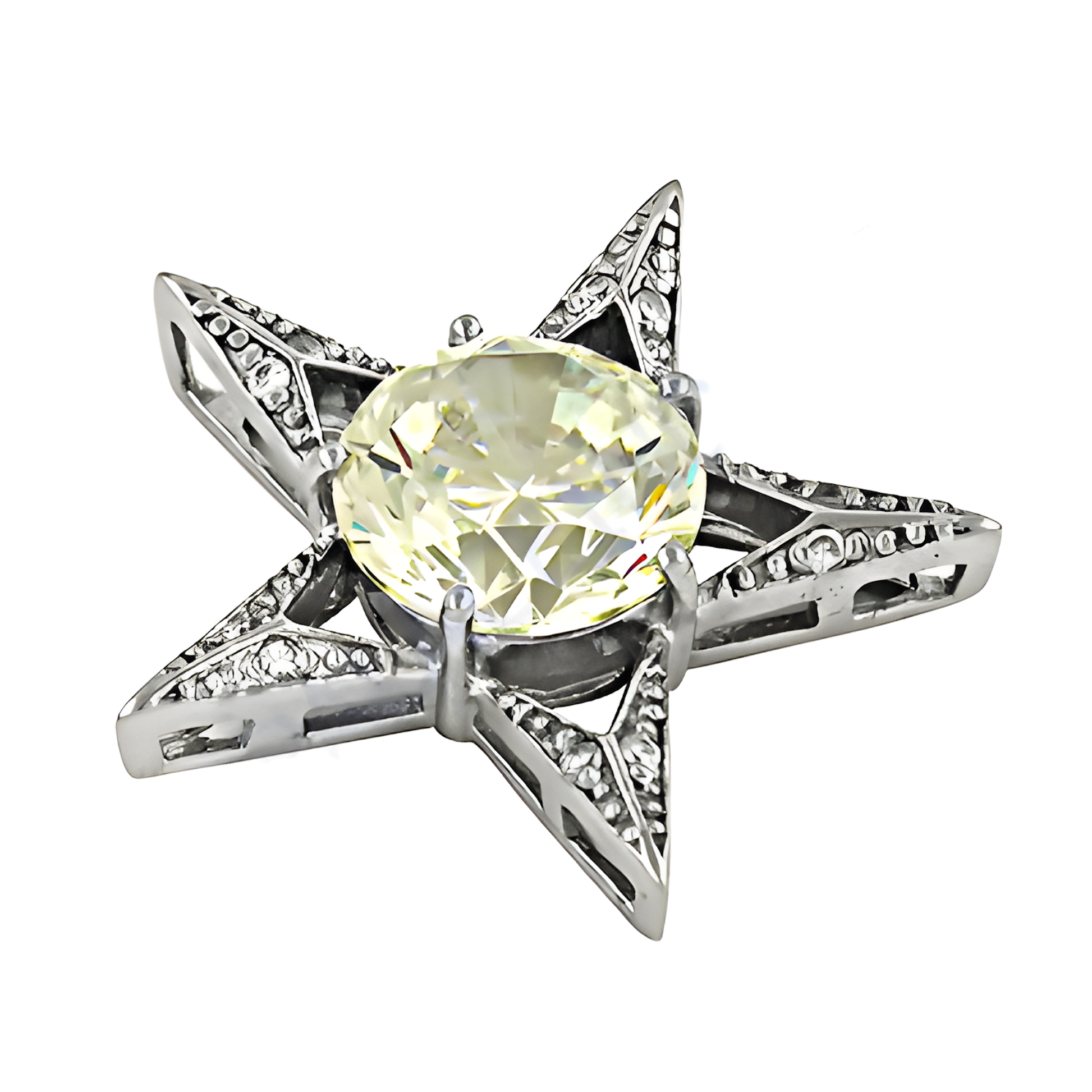 Rocking Star Style Cubic Zirconia Gemstone Pendant