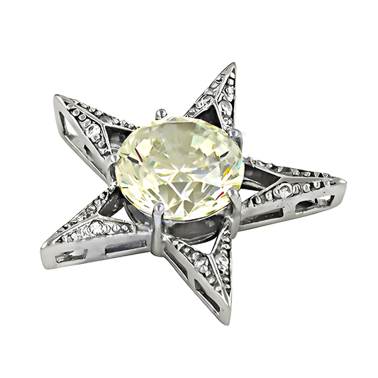 Rocking Star Style Cubic Zirconia Gemstone Pendant