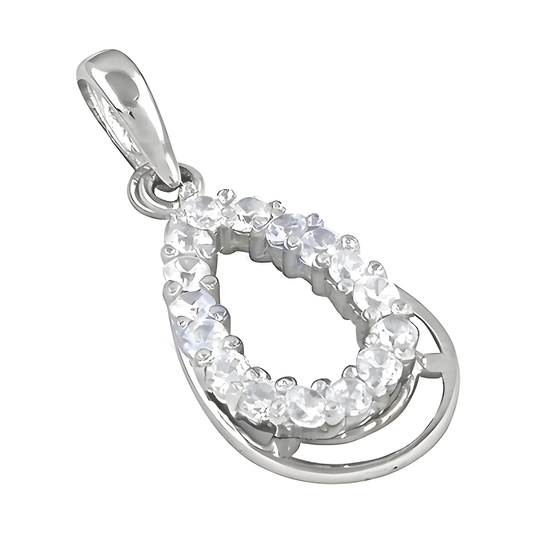 Famous Designer Cubic Zirconia Gemstone Silver Pendant