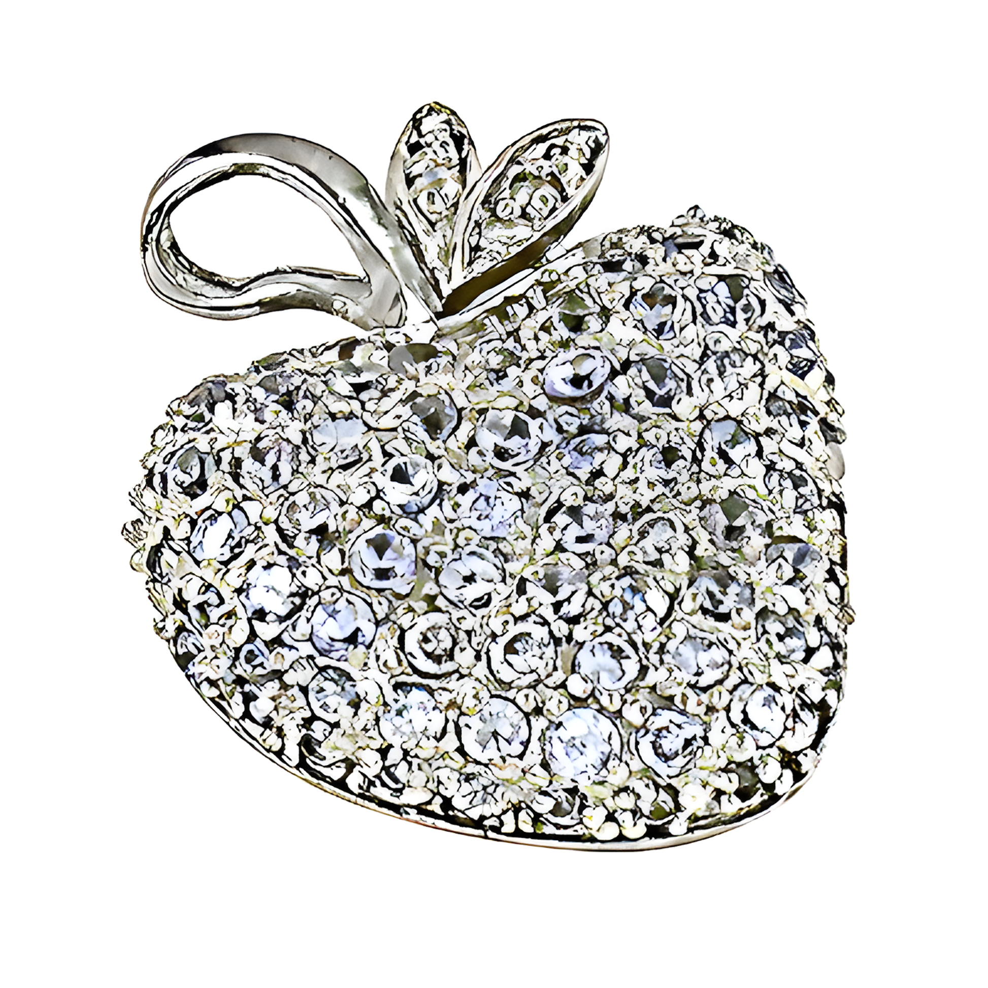 Cherry Style Gemstone Silver Pendant With Cubic Zirconia